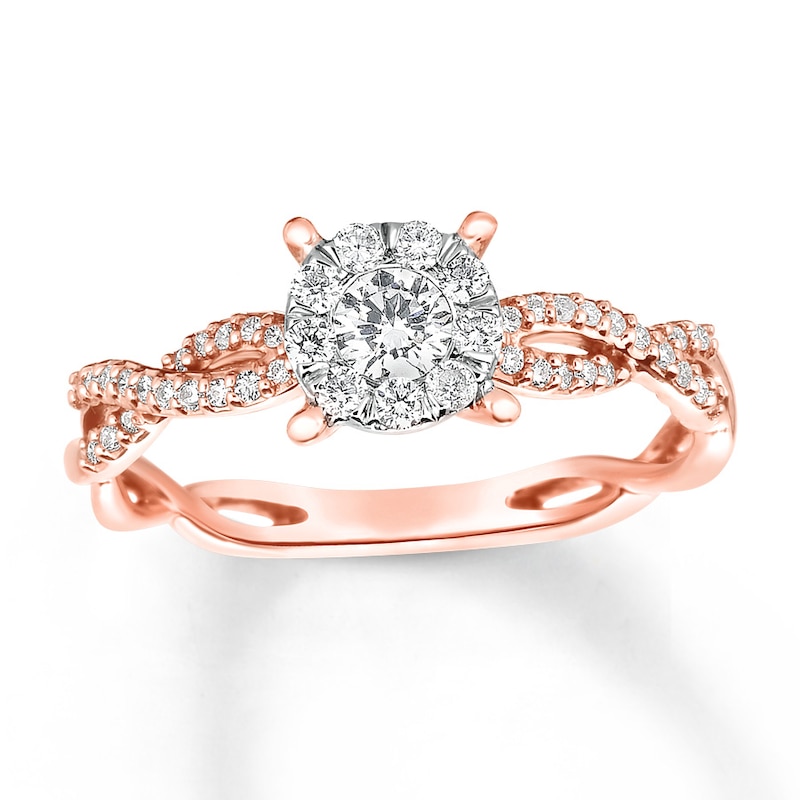 Main Image 1 of Previously Owned Diamond Promise Ring 3/8 carat tw Round 10K Two-Tone Gold