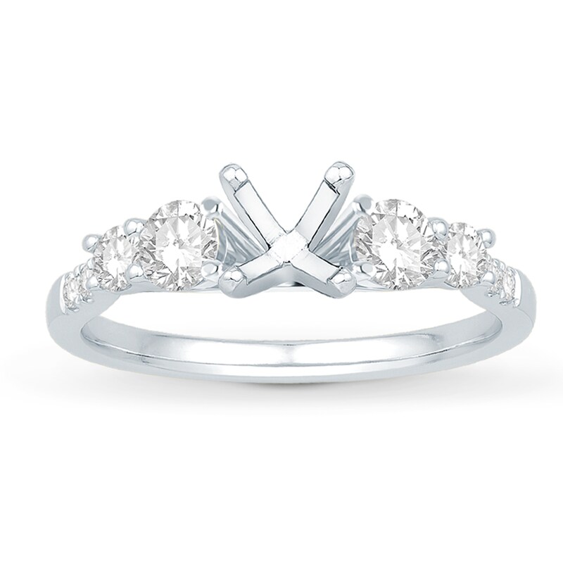 Main Image 1 of Previously Owned Diamond Ring Setting 5/8 ct tw Round-cut 14K White Gold