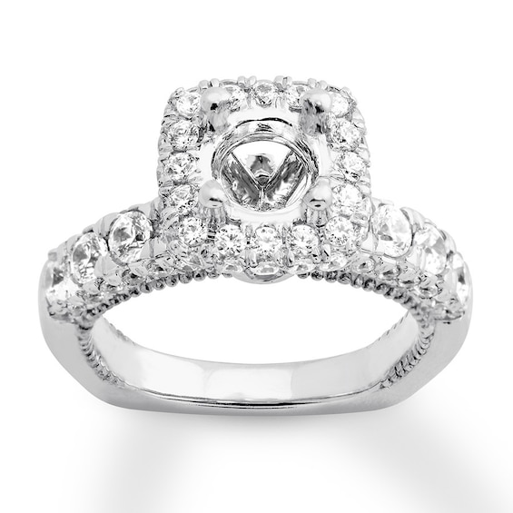 Previously Owned Ring Setting 134 ct tw Round 18K White Gold
