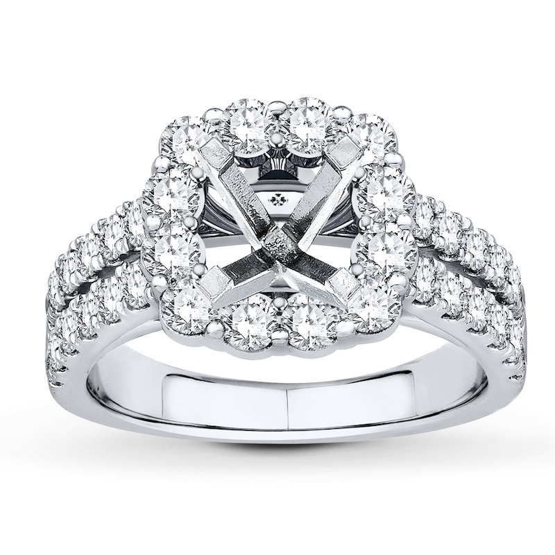 Main Image 1 of Previously Owned Colorless Diamond Ring Setting 1-1/2 ct tw Round 14K White Gold