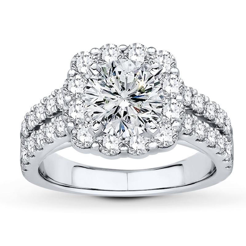 Main Image 3 of Previously Owned Colorless Diamond Ring Setting 1-1/2 ct tw Round 14K White Gold