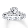 Thumbnail Image 1 of Previously Owned Diamond Bridal Set 1/2 ct tw Round 14K White Gold