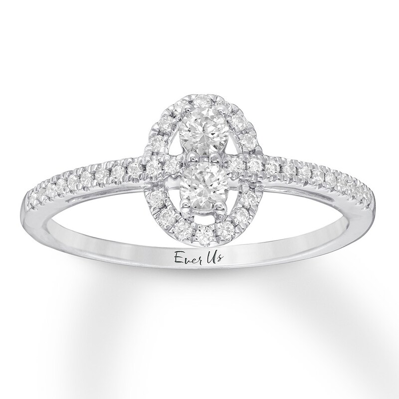 Main Image 1 of Previously Owned Ever Us Diamond Ring 1/3 ct tw 10K White Gold