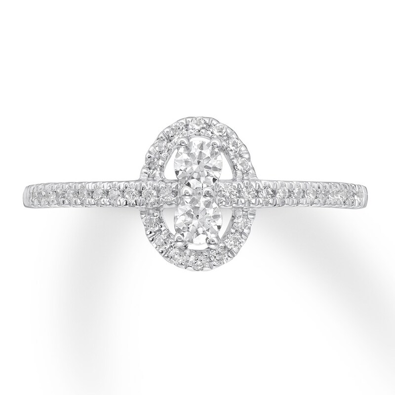 Main Image 4 of Previously Owned Ever Us Diamond Ring 1/3 ct tw 10K White Gold