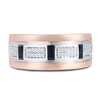 Thumbnail Image 1 of Previously Owned Men's Natural Blue Sapphire Ring 1/8 ct tw Diamonds 10K Two-Tone Gold