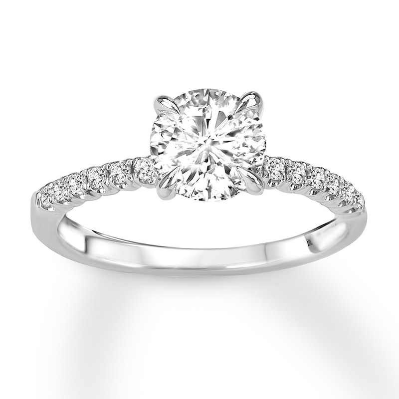 Main Image 4 of Previously Owned Diamond Ring Setting 1/6 carat tw Round 14K White Gold