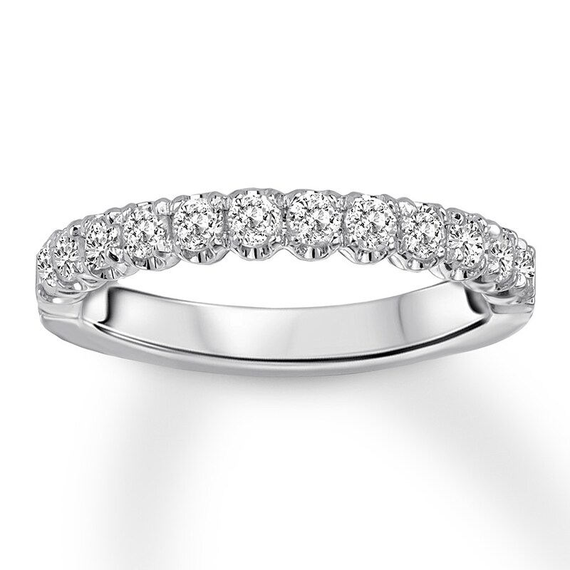 Main Image 1 of Previously Owned Previously Owned Diamond Anniversary Band 1/2 ct tw Round-cut 14K White Gold