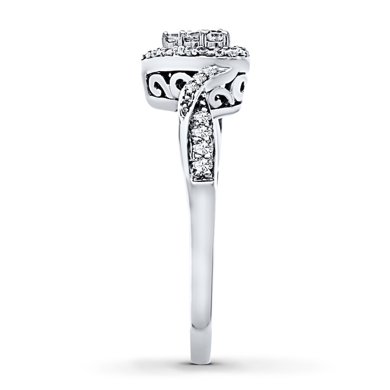 Main Image 3 of Previously Owned Diamond Promise Ring 1/4 carat tw Round 10K White Gold