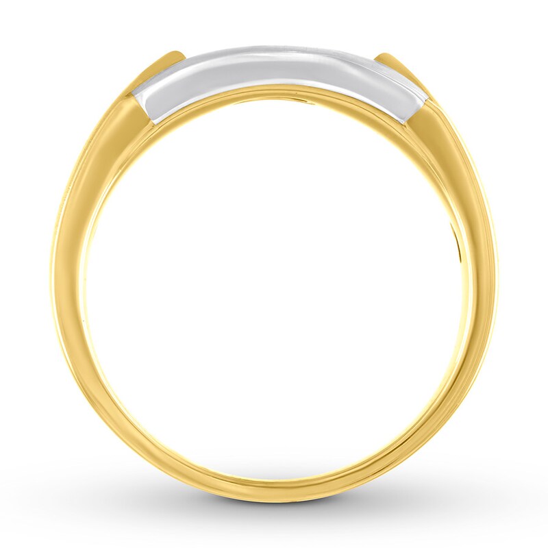 Main Image 2 of Previously Owned Men's Diamond Band 1/4 carat tw 10K Two-Tone Gold/Rhodium