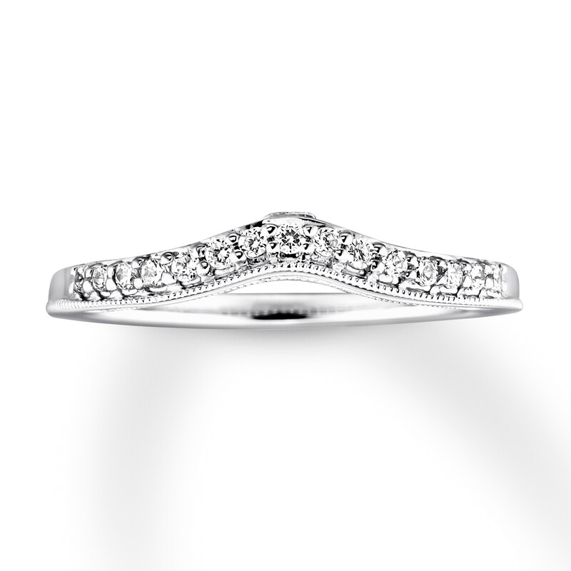 Main Image 1 of Previously Owned Diamond Contour Ring 1/6 carat tw Round 14K White Gold