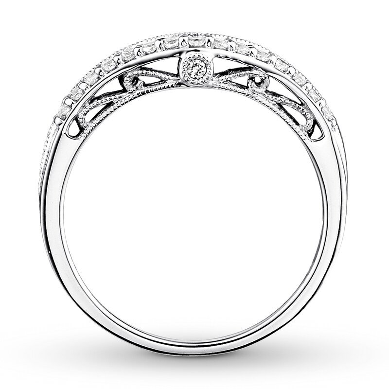Main Image 2 of Previously Owned Diamond Contour Ring 1/6 carat tw Round 14K White Gold