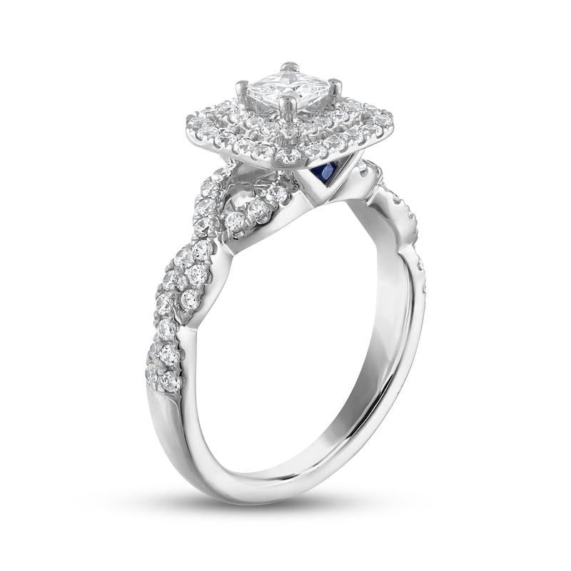 Main Image 2 of Previously Owned Vera Wang WISH Diamond Engagement Ring 1 ct tw Princess/Round 14K White Gold