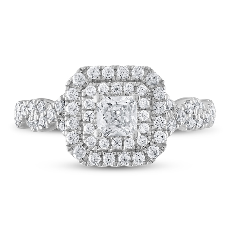 Main Image 3 of Previously Owned Vera Wang WISH Diamond Engagement Ring 1 ct tw Princess/Round 14K White Gold