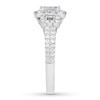 Thumbnail Image 3 of Previously Owned Diamond Engagement Ring 1-1/8 ct tw Round/Baguette 14K White Gold