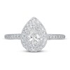 Thumbnail Image 3 of Previously Owned Diamond Engagement Ring 5/8 ct tw Pear-shaped/Round 14K White Gold