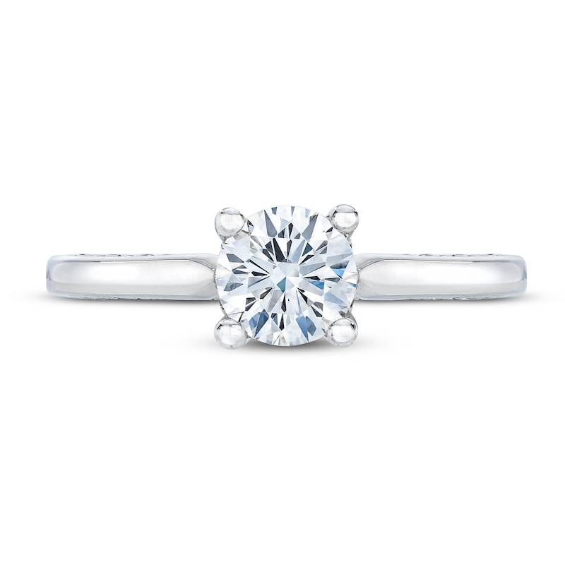 Main Image 3 of Previously Owned Royal Asscher Maxima Diamond Engagement Ring 1 ct tw Round 14K White Gold