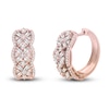 Thumbnail Image 1 of Previously Owned Diamond Hoop Earrings 1-1/2 ct tw Round/Baguette 14K Rose Gold