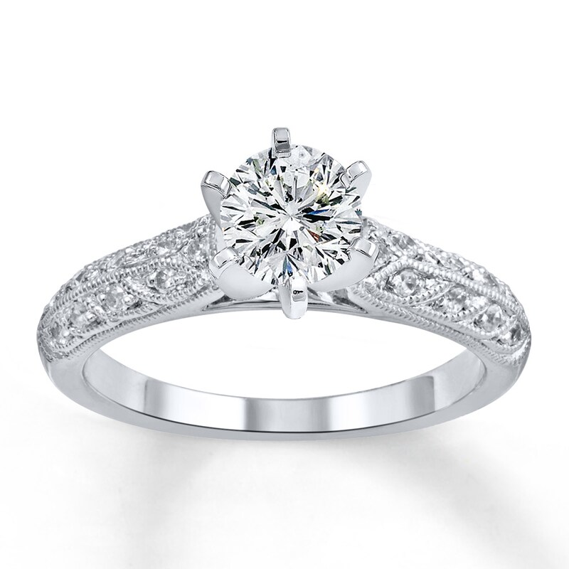 Main Image 3 of Previously Owned Diamond Ring Setting 1/6 ct tw Round-cut 14K White Gold