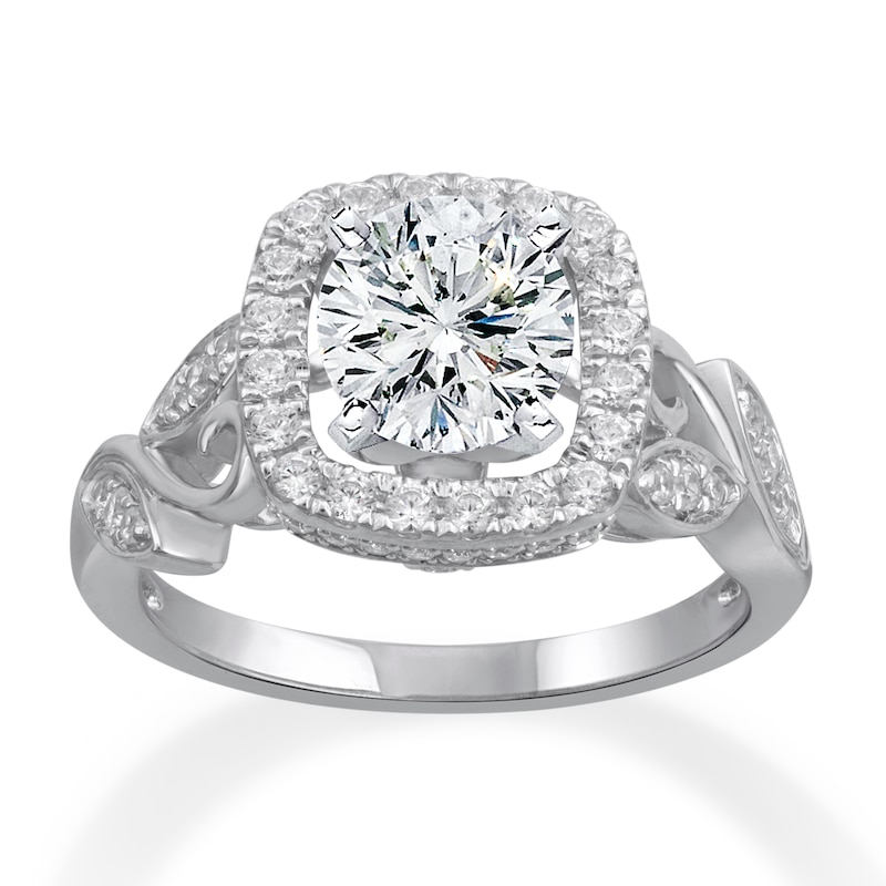 Main Image 3 of Previously Owned Diamond Ring Setting 1/2 ct tw Round-cut 14K White Gold
