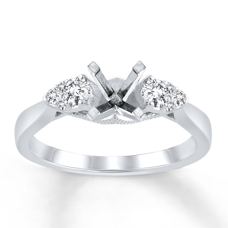 Main Image 1 of Previously Owned Diamond Ring Setting 1/4 carat tw Round 14K White Gold