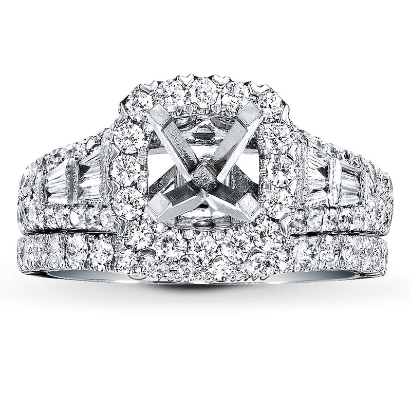 Main Image 1 of Previously Owned Neil Lane Bridal Setting 1-1/3 ct tw Diamonds 14K White Gold