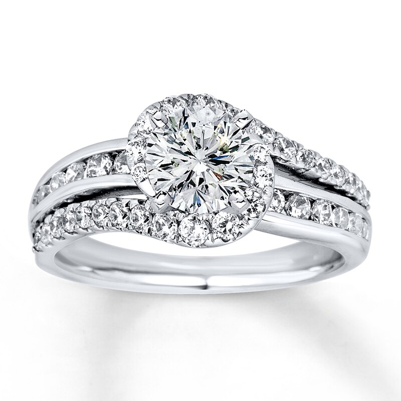 Main Image 3 of Previously Owned Diamond Engagement Ring Setting 3/4 ct tw Round 14K White Gold