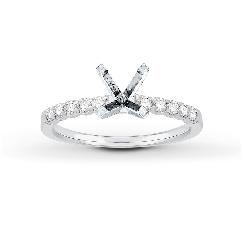 Main Image 1 of Previously Owned Diamond Engagement Ring Setting 1/4 ct tw Round Platinum
