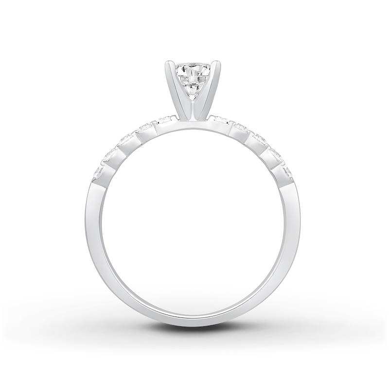 Main Image 2 of Previously Owned Diamond Engagement Ring Setting 1/4 ct tw Round Platinum