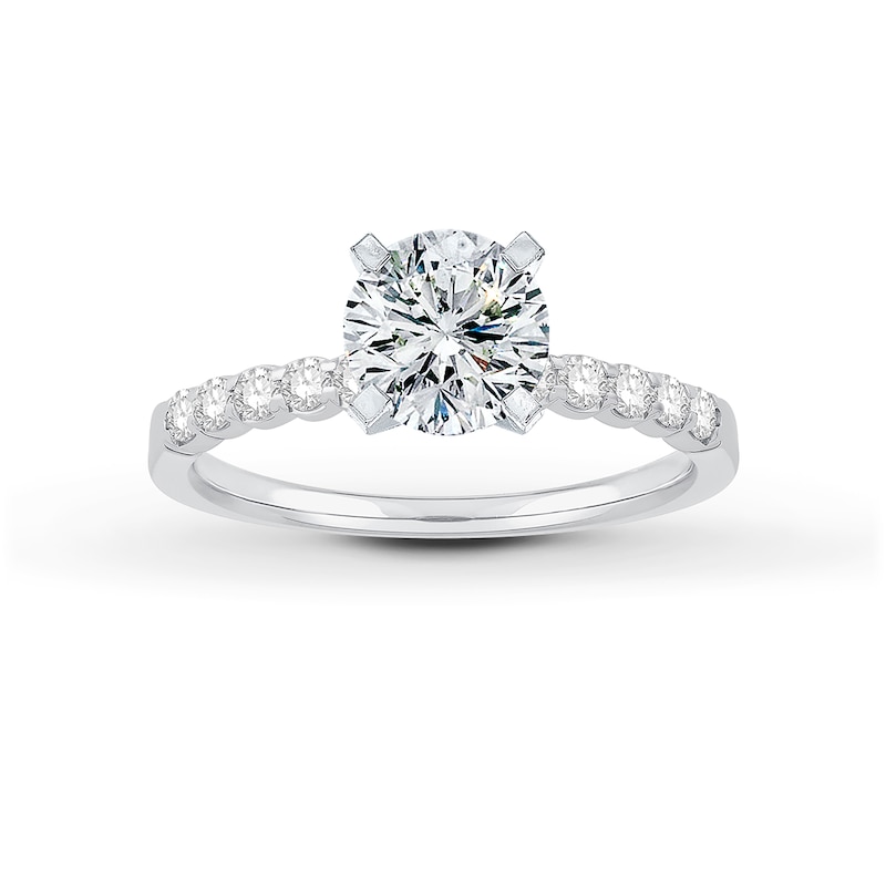 Main Image 3 of Previously Owned Diamond Engagement Ring Setting 1/4 ct tw Round Platinum