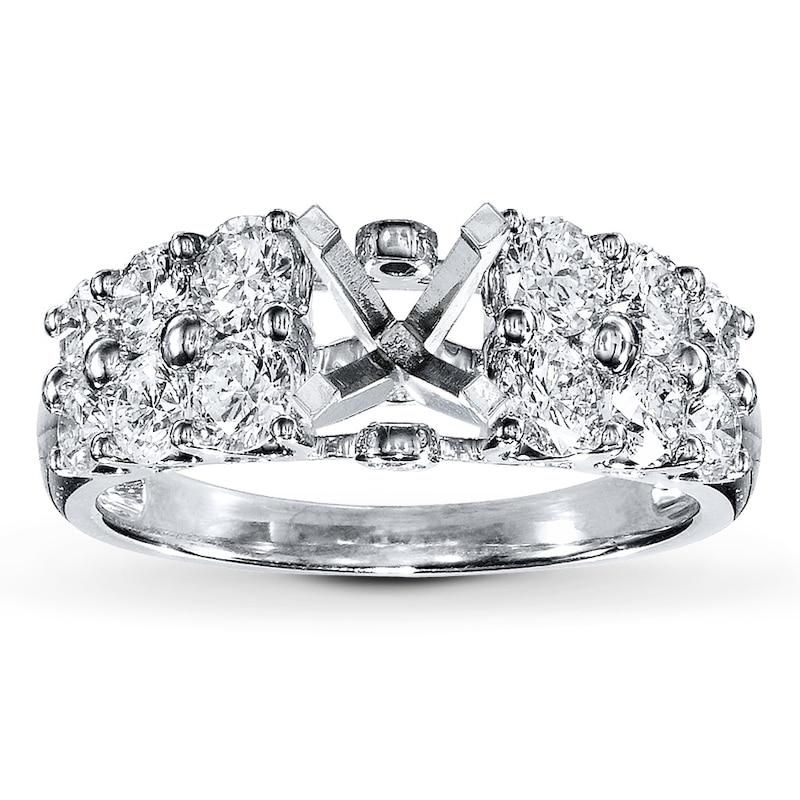 Main Image 1 of Previously Owned Diamond Ring Setting 1-3/8 ct tw Round-cut 14K White Gold