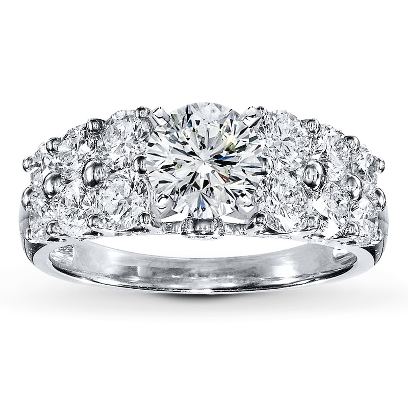 Main Image 3 of Previously Owned Diamond Ring Setting 1-3/8 ct tw Round-cut 14K White Gold