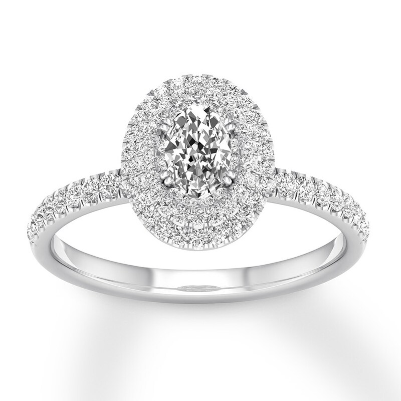 Previously Owned Oval Diamond Engagement Ring 5/8 ct tw 14K White Gold