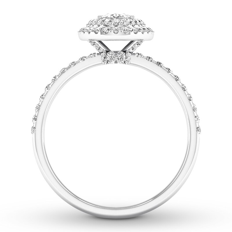Main Image 2 of Previously Owned Oval Diamond Engagement Ring 5/8 ct tw 14K White Gold