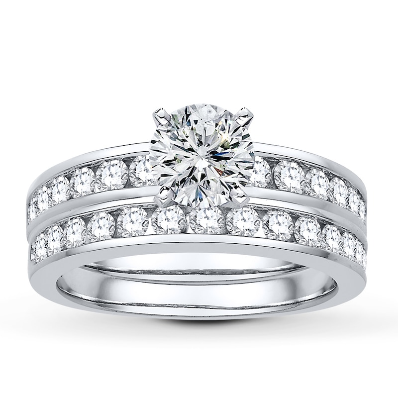 Main Image 3 of Previously Owned Colorless Diamond Bridal Setting 7/8 ct tw Round 14K White Gold