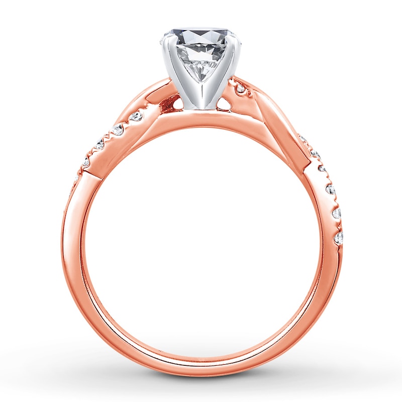Main Image 2 of Previously Owned Colorless Diamond Ring Setting 1/4 ct tw Round 14K Rose Gold