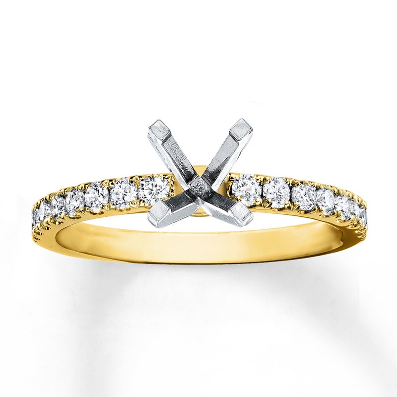 Main Image 1 of Previously Owned Diamond Ring Setting 3/8 ct tw Round-cut 14K Yellow Gold
