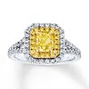 Thumbnail Image 1 of Previously Owned Yellow Diamond Engagement Ring 1-1/2 cts tw 18K White Gold