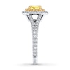 Thumbnail Image 3 of Previously Owned Yellow Diamond Engagement Ring 1-1/2 cts tw 18K White Gold