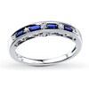 Thumbnail Image 1 of Previously Owned Natural Sapphire Ring 1/15 ct tw Diamonds 14K White Gold