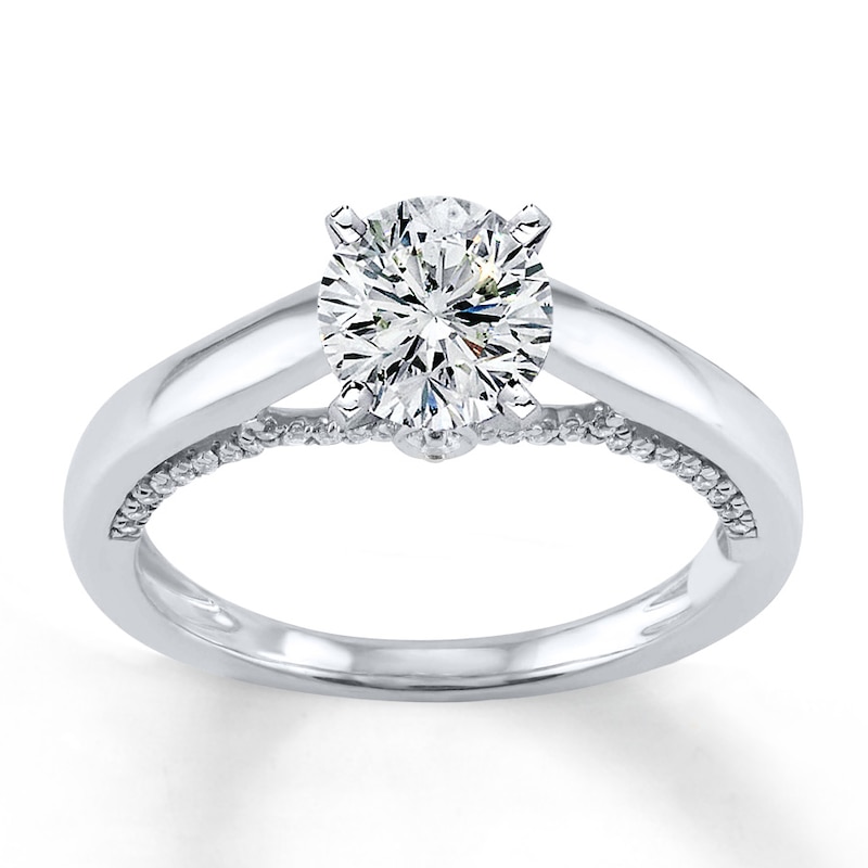Main Image 3 of Previously Owned Diamond Ring Setting 1/5 ct tw Round-cut 14K White Gold