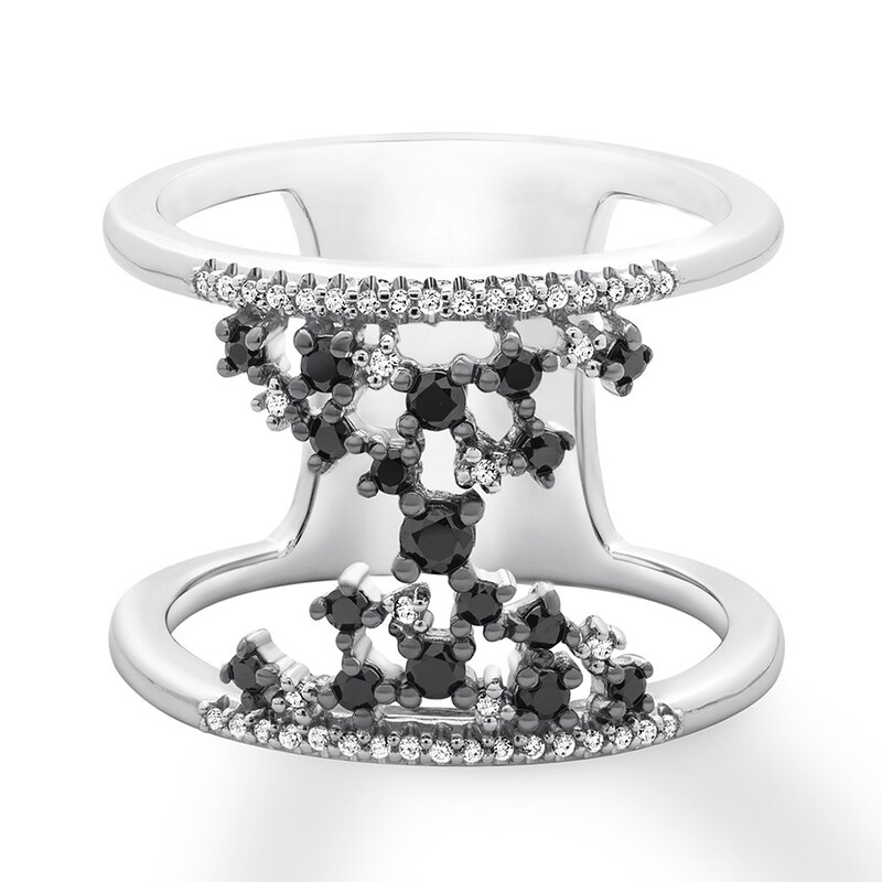 Main Image 1 of Previously Owned Black Diamond Scattered Ring 1/3 carat tw 10K White Gold