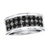 Thumbnail Image 1 of Previously Owned Men's Black Diamond Band 1-1/2 ct tw Round 14K White Gold