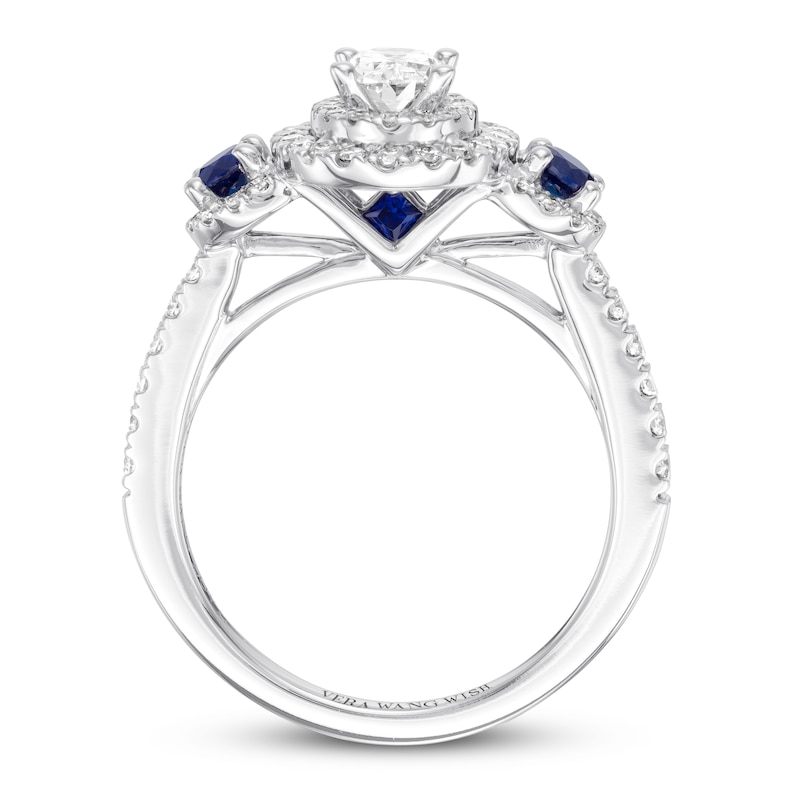 Main Image 2 of Previously Owned Vera Wang WISH Ring 1 ct tw Diamonds & Sapphires 14K White Gold