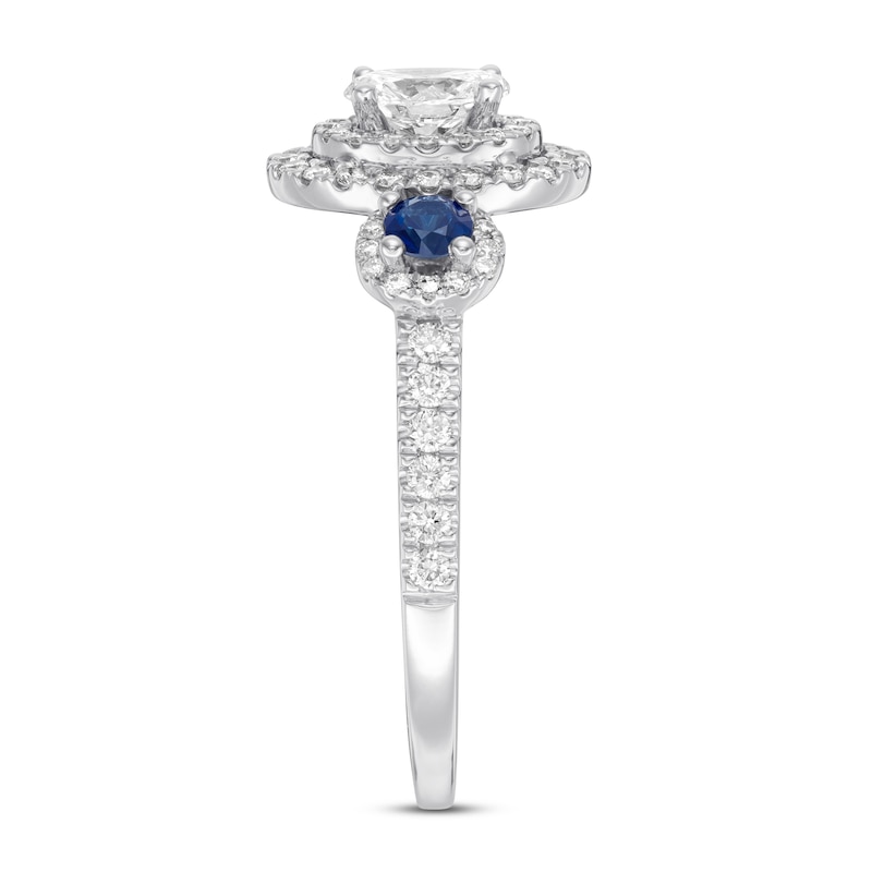 Main Image 3 of Previously Owned Vera Wang WISH Ring 1 ct tw Diamonds & Sapphires 14K White Gold