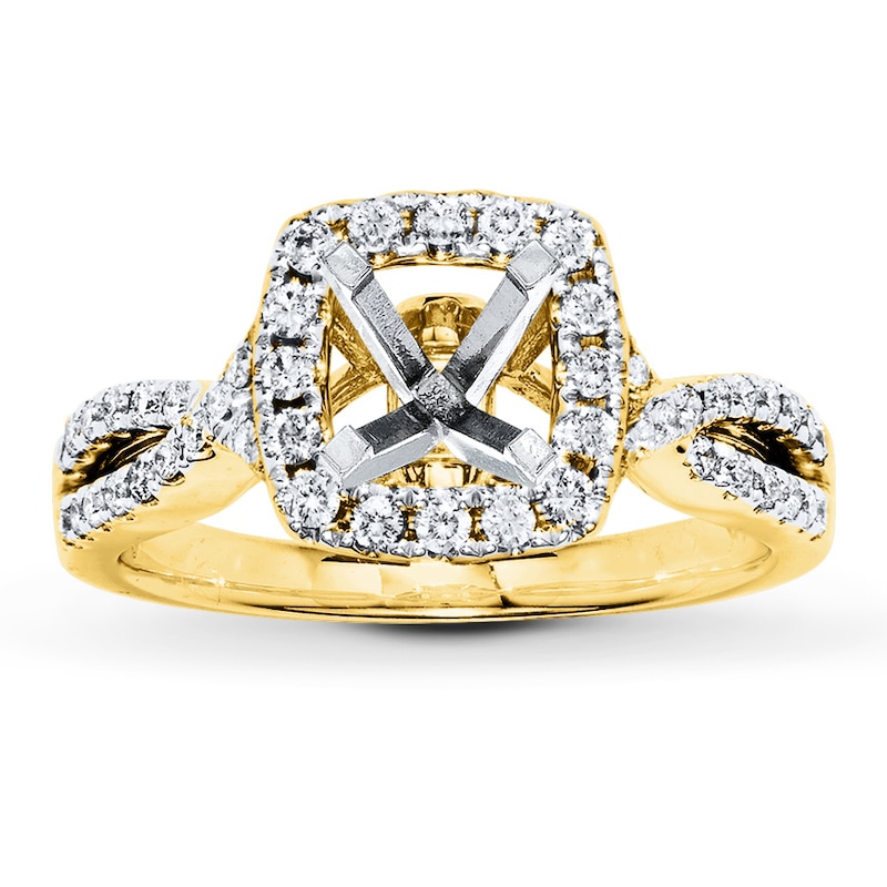 Main Image 1 of Previously Owned Diamond Ring Setting 1/2 ct tw Round-cut 14K Yellow Gold