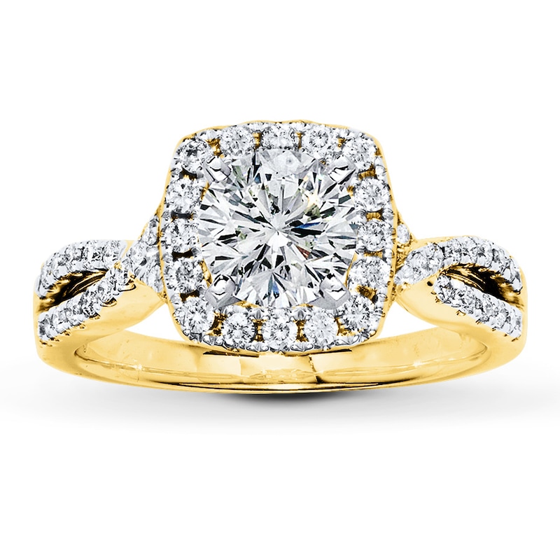 Main Image 3 of Previously Owned Diamond Ring Setting 1/2 ct tw Round-cut 14K Yellow Gold