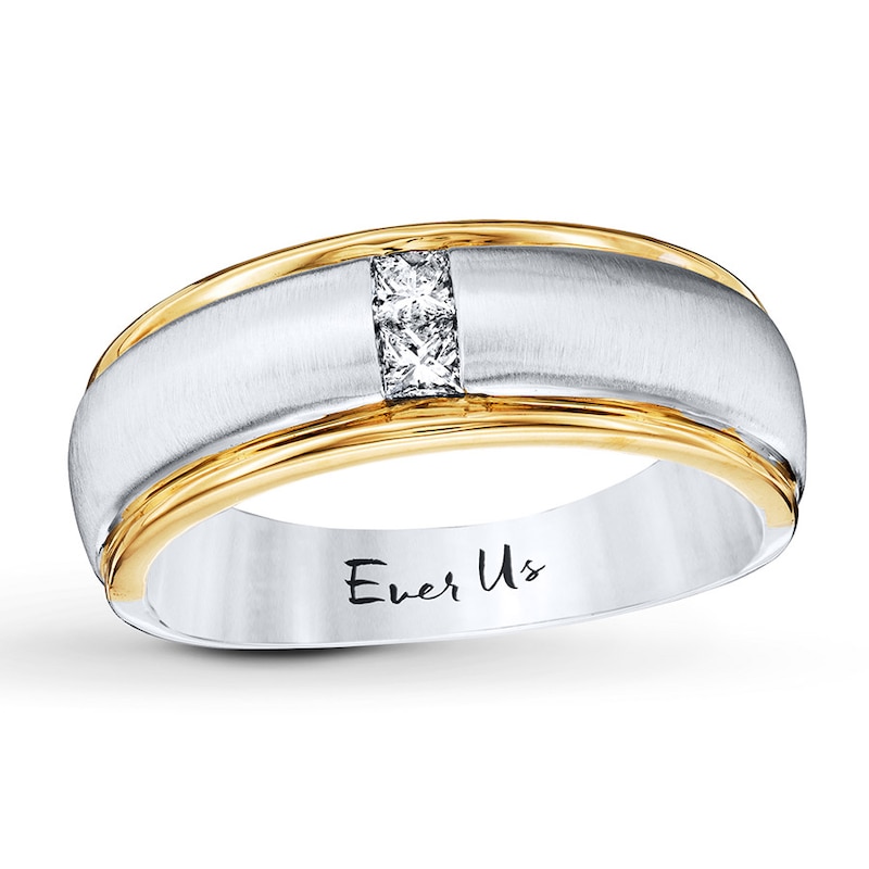 Main Image 1 of Previously Owned Ever Us Men's Ring 1/5 ct tw Diamonds 14K Two-Tone Gold