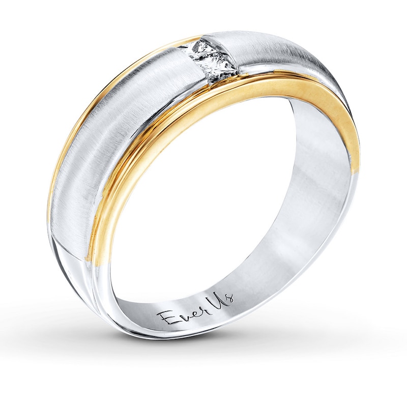 Main Image 2 of Previously Owned Ever Us Men's Ring 1/5 ct tw Diamonds 14K Two-Tone Gold