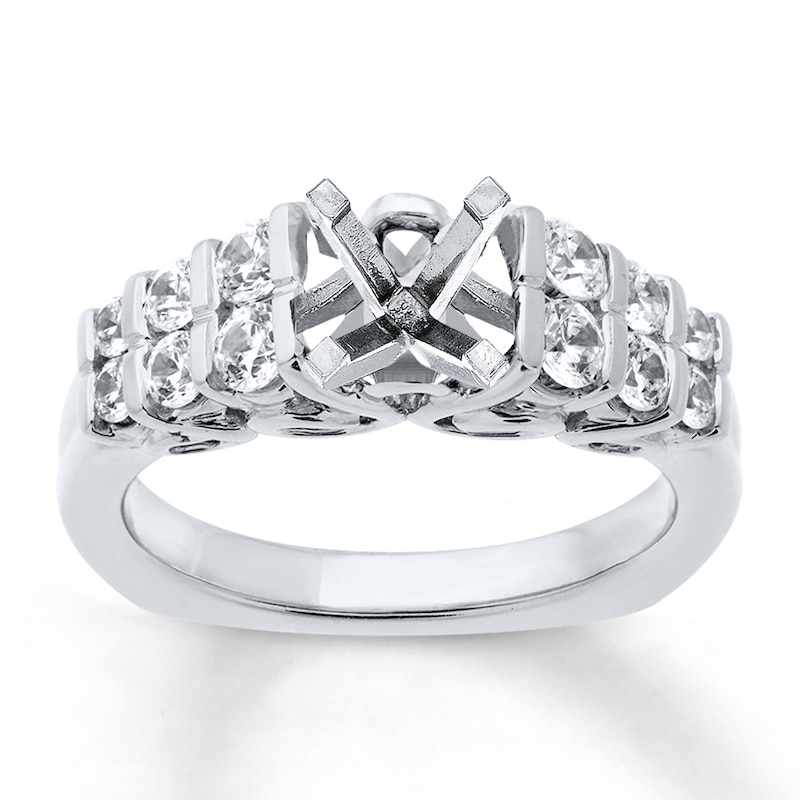 Main Image 1 of Previously Owned Diamond Ring Setting 3/4 ct tw 18K White Gold