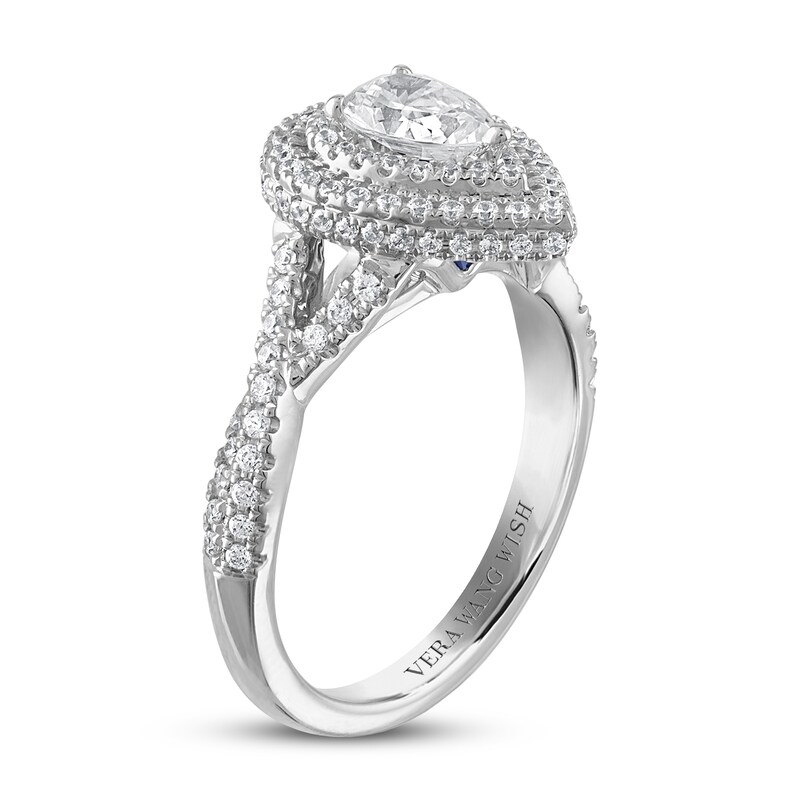Main Image 2 of Previously Owned Vera Wang WISH Diamond Engagement Ring 1 ct tw Pear-shaped/Round 14K White Gold